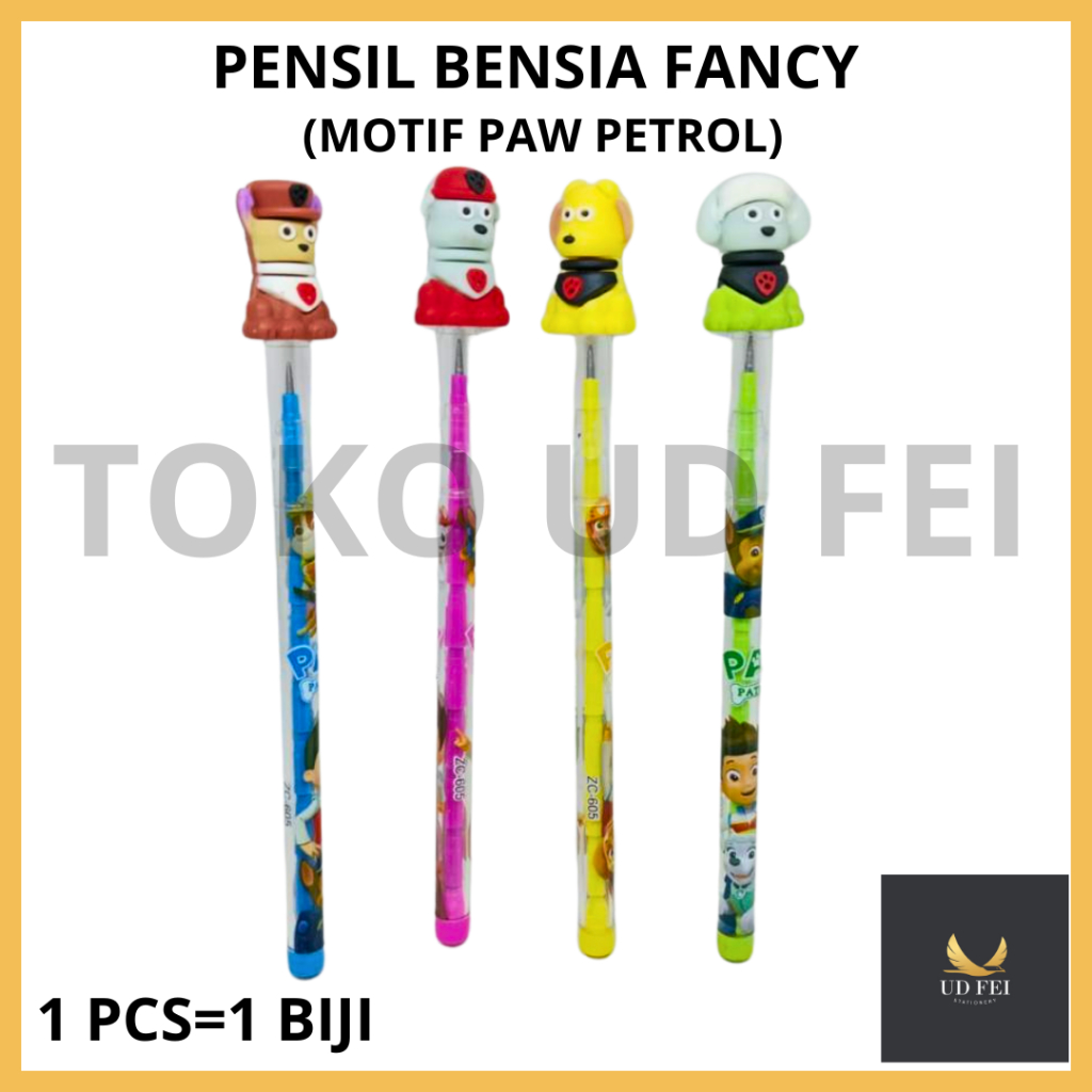

(1 PCS=1 BIJI -- MOTIF PAW PETROL) PENSIL BENSIA MINI/ PENSIL BENSIA FANCY/ PENSIL FANCY BENSIA