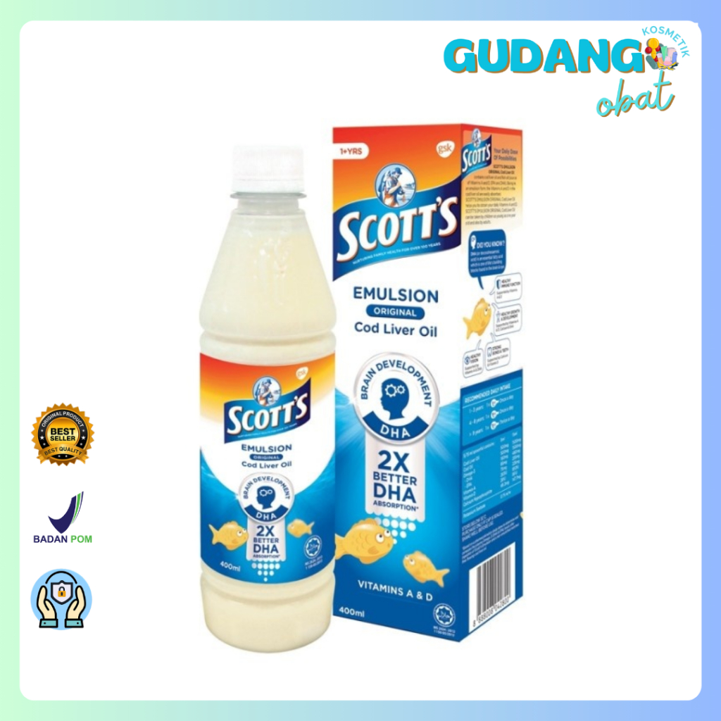 Scott's Emulsion Original Putih 400 Ml - Scott Emulsion, Multivitamin Anak, DHA Anak