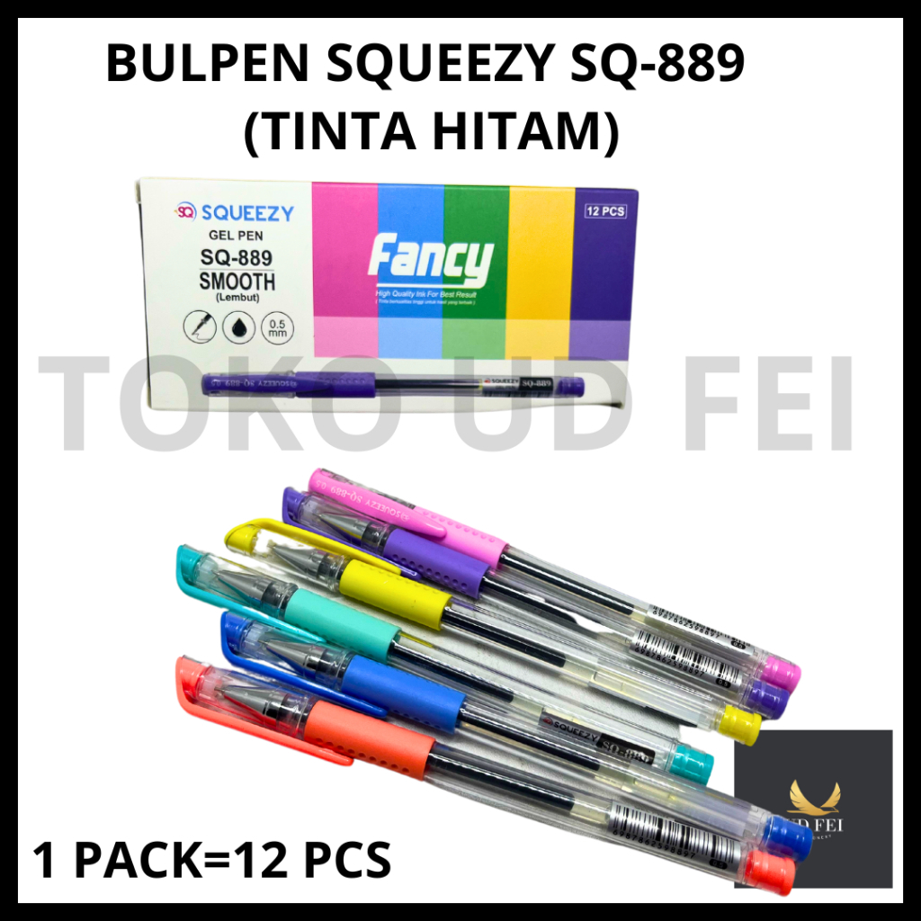 

(1 PACK=12 PCS) Bulpen Squeezy SQ-889/ Bulpen squezzy 889/ Balpoint gel squeezy
