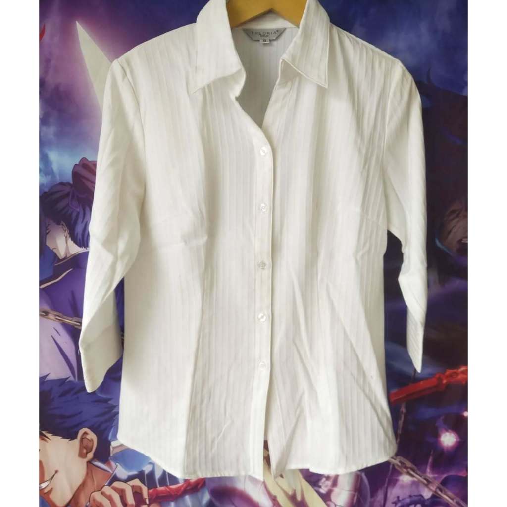 Theoria Basic White Casual Woman Shirt Kaos Tshirt Original Second Merch Japan Korea Brand Vintage R