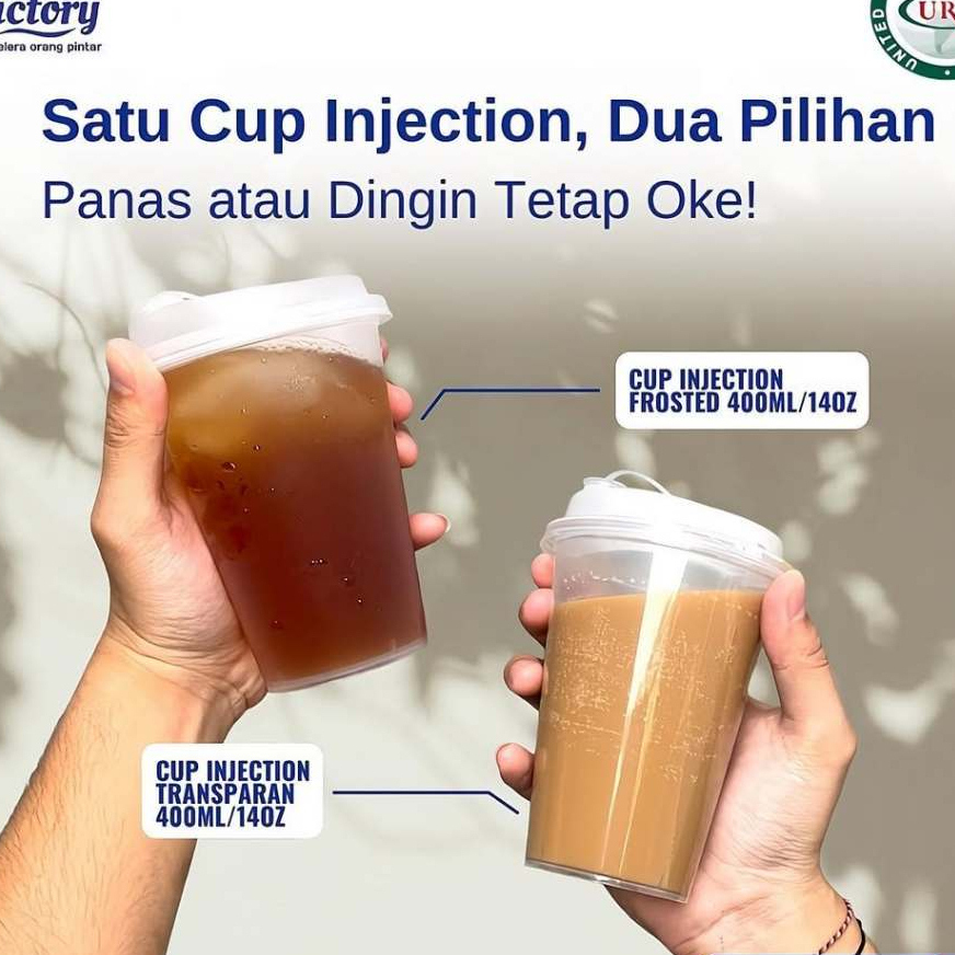 Cup PP Injection 14 Oz 400 ml + Lid / Cup Gelas Plastik Injection 14 Oz