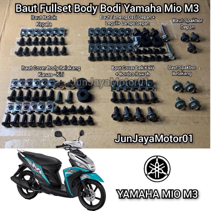baut lengkap fullset body yamaha mio M3