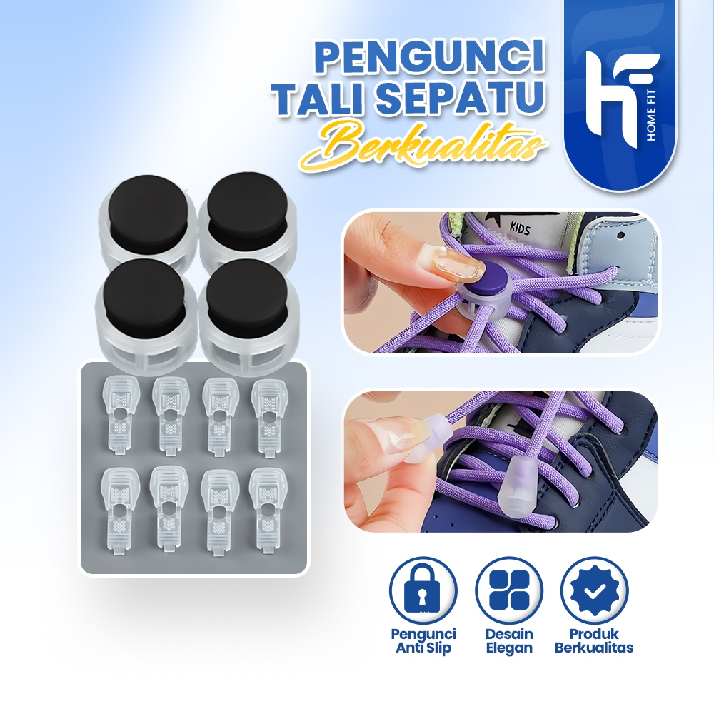 Pengunci Tali Sepatu Stoper Klakson Bening Warna Stoper Tali Masker 2-in-1 Multifungsi