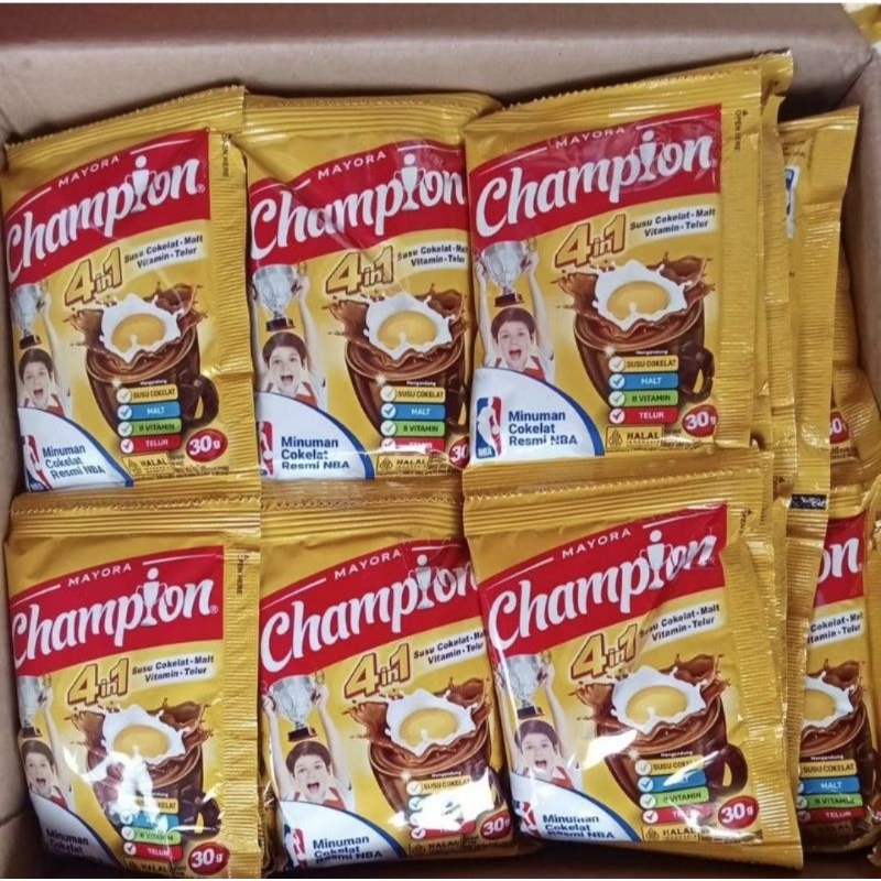 

Energen Champion Coklat 1 Renceng isi 10 @30 gr Free 1 sachet champions