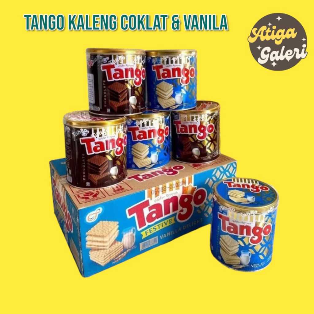 

1 DUS TANGO WAFER COKLAT 240gr isi 6 kaleng Camilan Cookies Food Snack Cokelat Cemilan Vanilla Biskuit Makanan