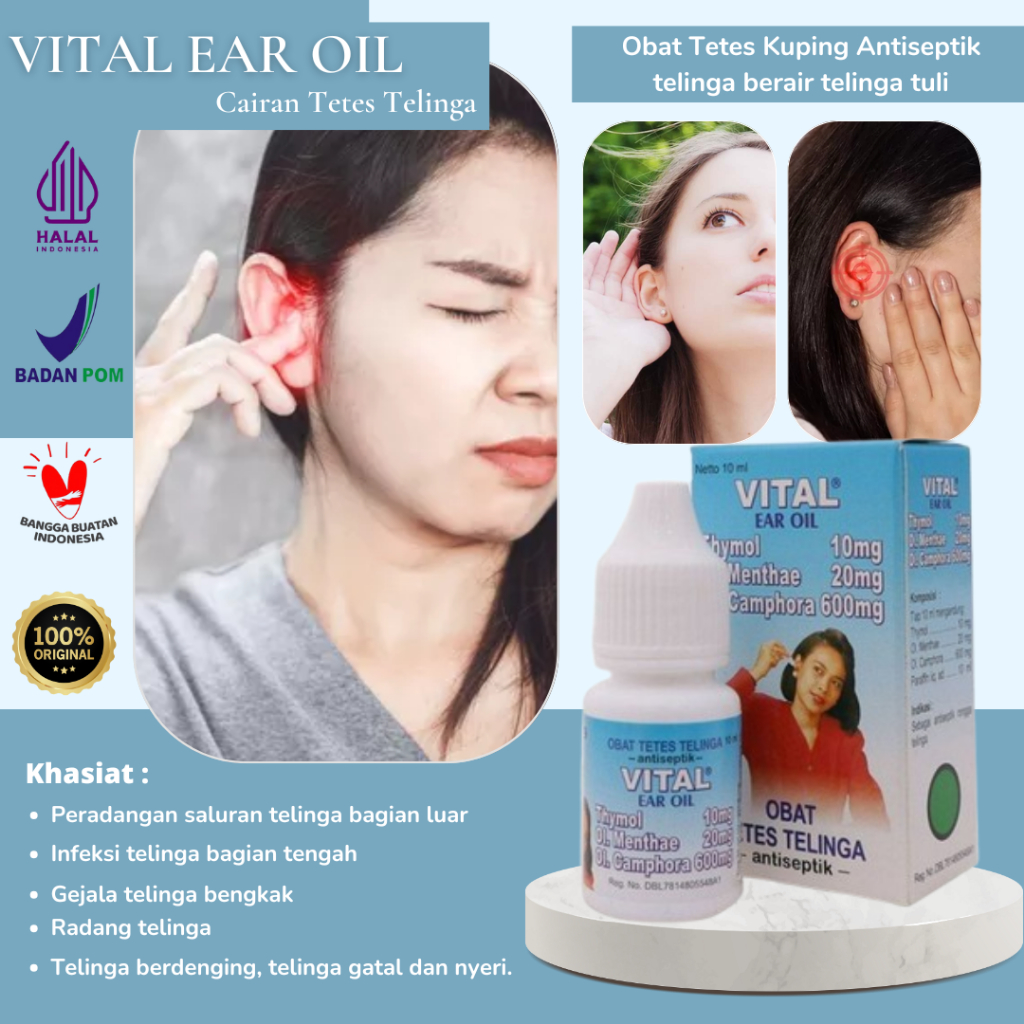 Obat Tetes Kuping Antiseptik telinga berair telinga tuli permanen Keluarkan Kotoran Telinga Ampuh
