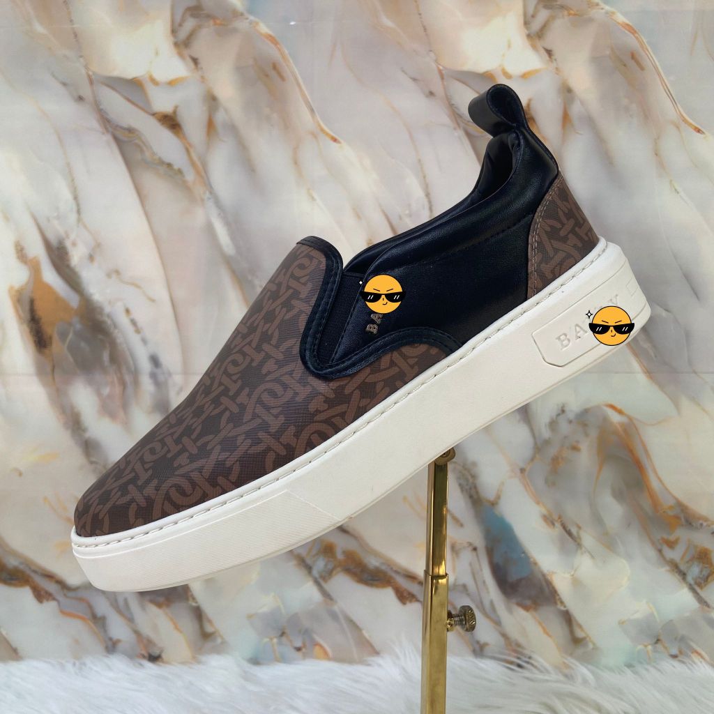 Sepatu Itali Pria Slip On Brown Kulit Bal