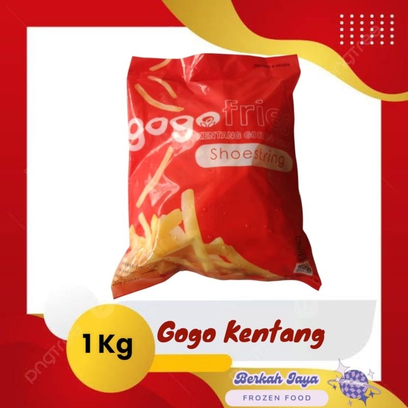 

Kentang Gogo shoestring french fries 1kg makanan frozen beku