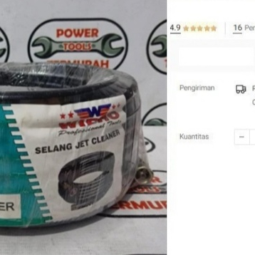 

SELANG JET CLEANER 15 MTR SELANG HIGH PRESSURE CUCI MOTOR MOBIL MKS
