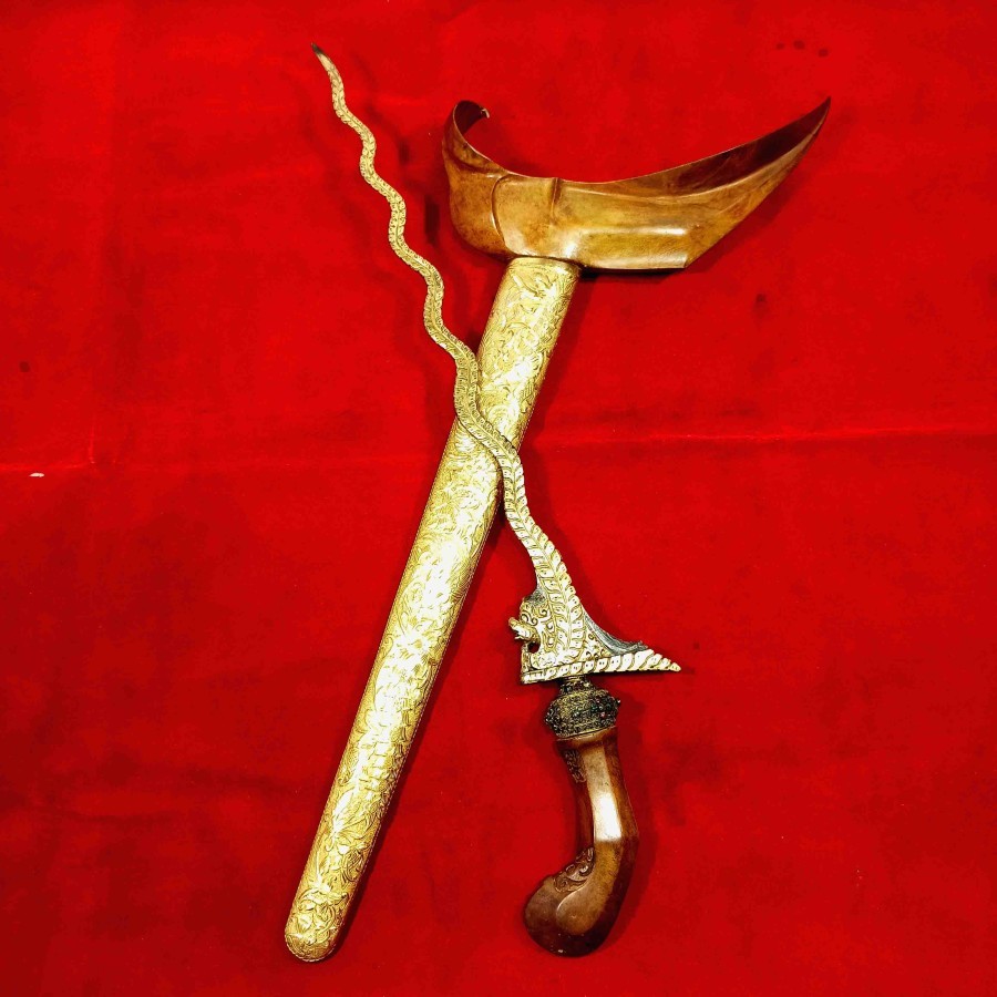 Pusaka Keris Luk 13 Nagaraja Pamor Kinatah Sepuhan Tangguh Kamardikan Koleksi Barang Antik