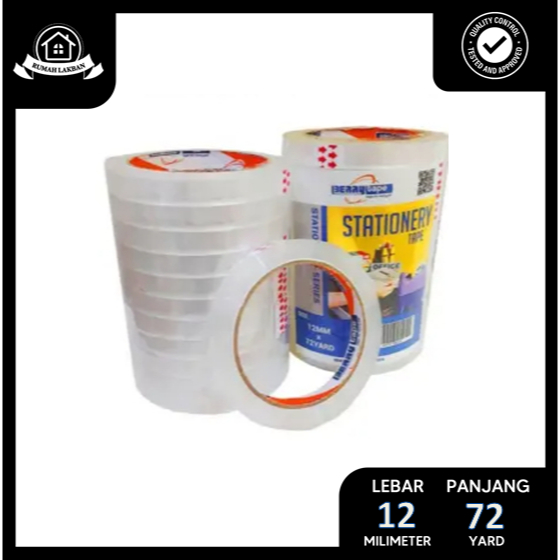 

Isolasi Bening 12mm x 72 Yard - 1 Slop isi 12 Roll - Berry Tape
