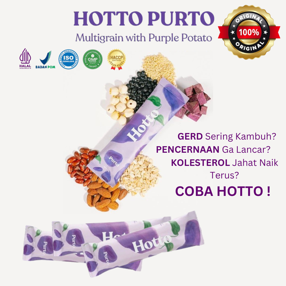 

HOTTO PURTO Multigrain Ubi Ungu / Kesehatan Pencernaan / 3 Sachet