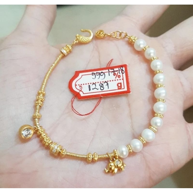 Gelang rantai emas 24k gajah ikan