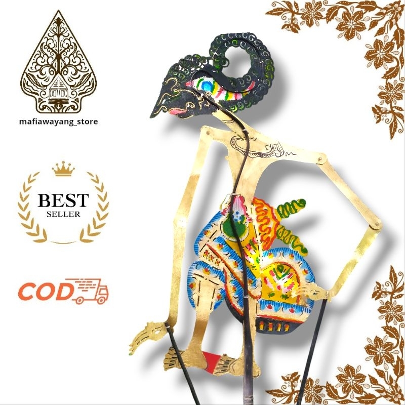 WAYANG KULIT ASLI ARJUNA ARJUNO UKURAN STANDAR DALANG 60cm