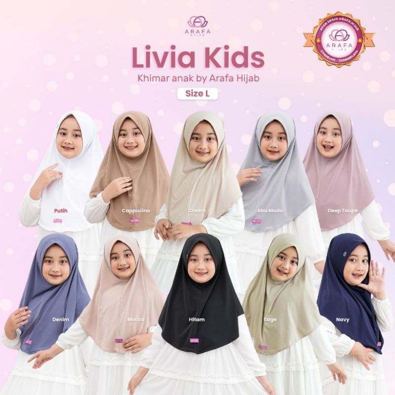 Arafa Hijab | Khimar Livia Kids | hijab instan anak
