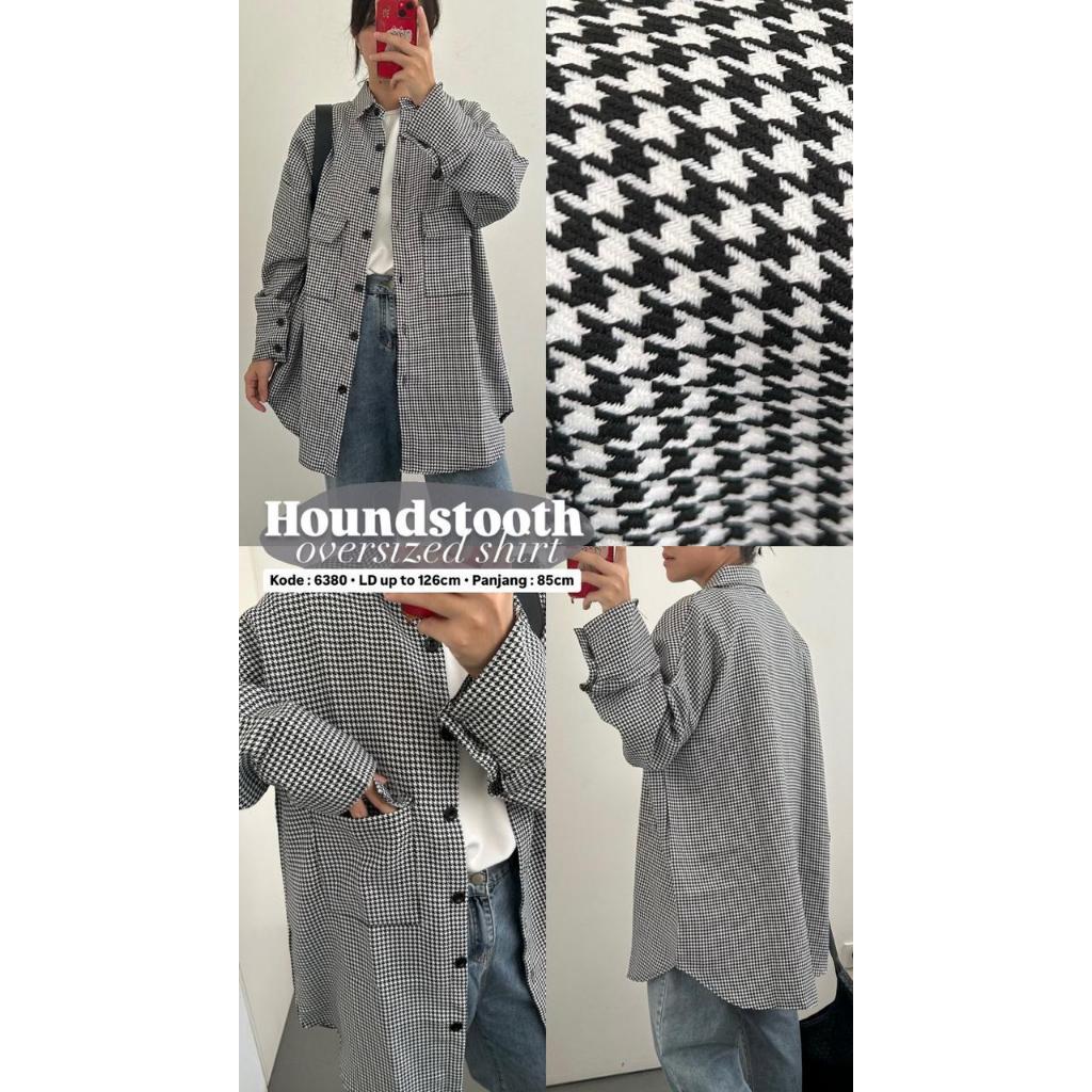 HOUNDSTOOTH OVERSIZE SHIRT / KEMEJA WANITA OUTER