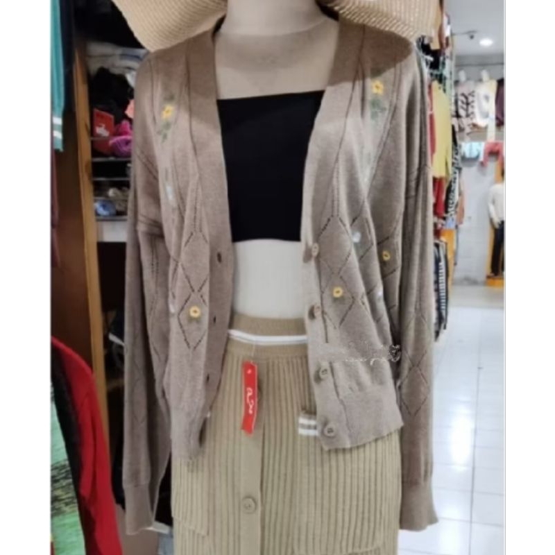 CARDIGAN RAJUT KOREAN STYLE//CARDIGAN RAJUT BORDIR//CARDIGAN TERBARU//CARDIGAN CROP//KARDIGAN BUNGA