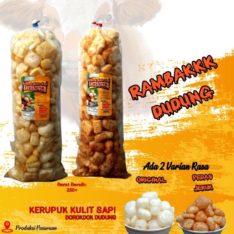 

kerupuk rambak | dorokdok dudung | rambak Kulit sapi 250+ gram