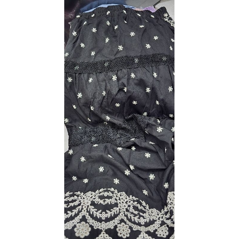 Rok Katbol Bordir Warna Hitam