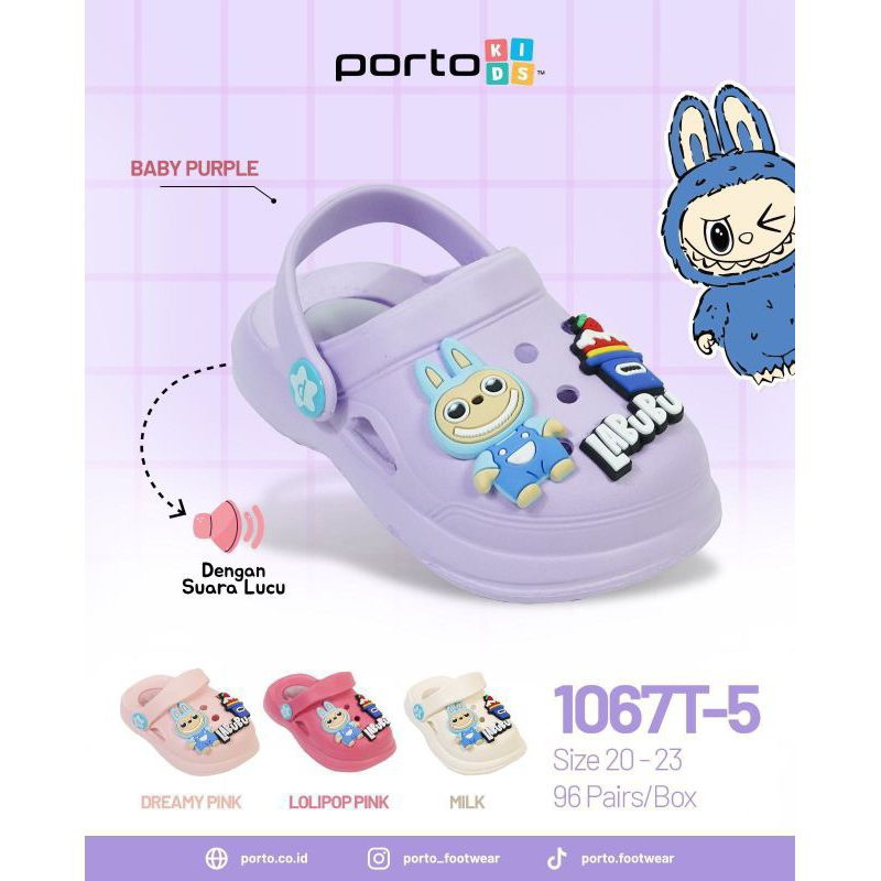 Sandal anak porto/sandal baim anak/sandal karakter labubu