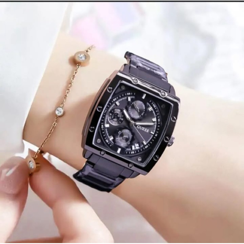 Jam Tangan Wanita GU-1133 Rantai Fashion Kekinian Mewah Elegan Kecil Kotak Korea COD