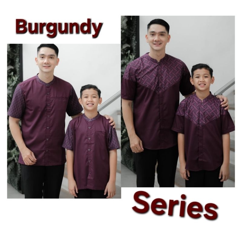 Kurta Couple Ayah Dan Anak Warna Best Seller Burgundy Series / Baju Koko Burgundy / Koko Burgundy / 
