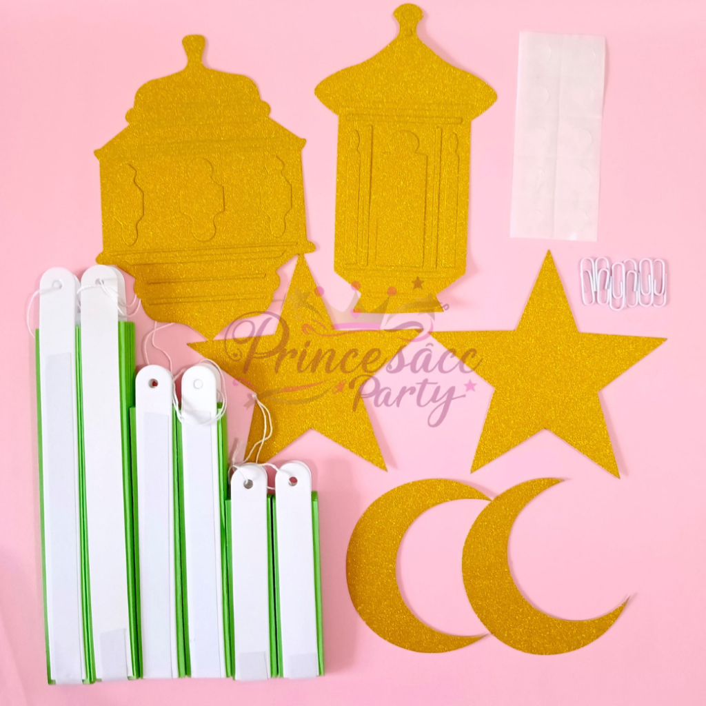 Sentosajaya_1 Paperfan Ramadhan Hijau / Dekorasi Ramadhan /Hiasan Ramadhan Gantung