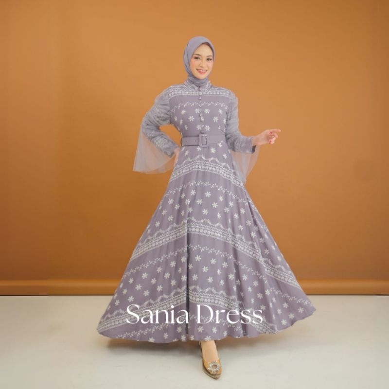 SANIA DRESS KATUN BOLONG FULL BORDIR MIX TILLE PREMIUM