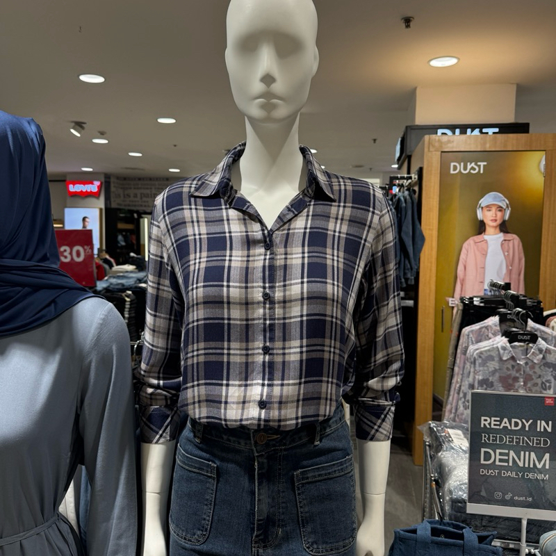 DUST - NEW Kemeja Wanita Kotak-Kotak (S-XXL)
