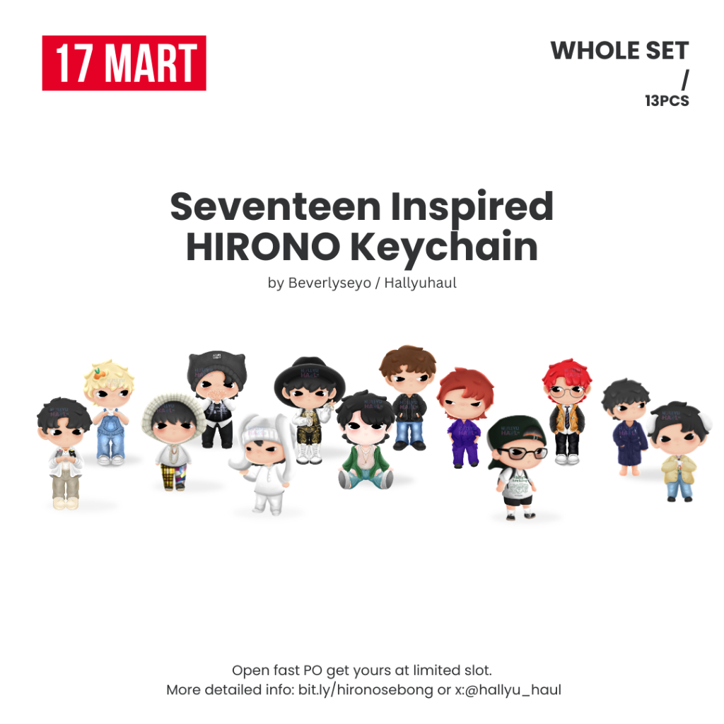 [PELUNASAN 3] Keychain Seventeen - Hirono Inspired Merch