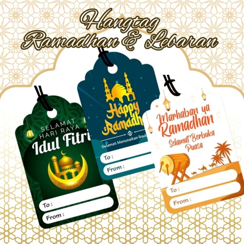 

Hangtag kartu ucapan lebaran idul fitri Ramadhan puasa berbuka untuk bingkisan hampers greeting card souvenir hang tag