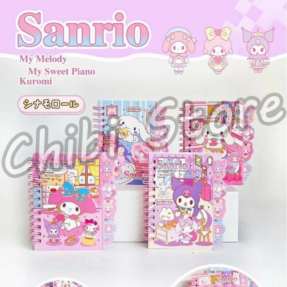 

RING MINI BOOK SANRIO - BUKU NOTES MOTIF SANRIO - MINI NOTE BOOK DIARY SANRIO CINNAMOROLL BEAR CINNAMOROL STRAWBERRY KUROMI MELODY - NOTEBOOK SPIRAL SANRIO
