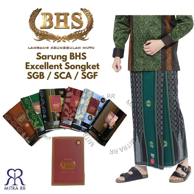 Sarung BHS Excellent Gold Songket SGB SGF SCA | Sarung Tenun Dewasa BHS Original