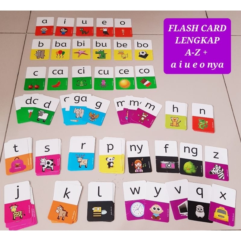mainan anak edukasi huruf kartu belajar huruf kartu anak belajar kosakata indonesia flash card huruf