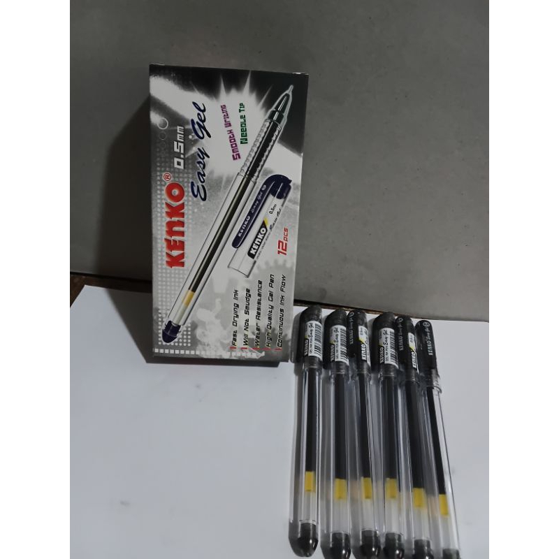 

1 Kotak isi 12 Pena Cair Kenko Easy Gel 0,5 warna Hitam
