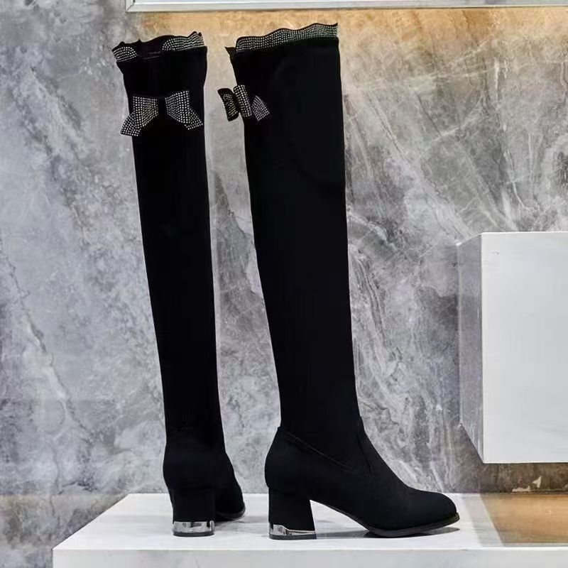 BOOTS WANITA Overknee Long Winter Boots Chunky Heel Pita Cewek Korea Designed B42