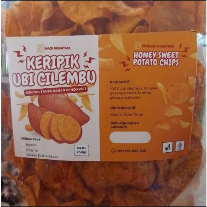 

Keripik snack Ubi Cilembu Original Balado Tanpa Pengawet