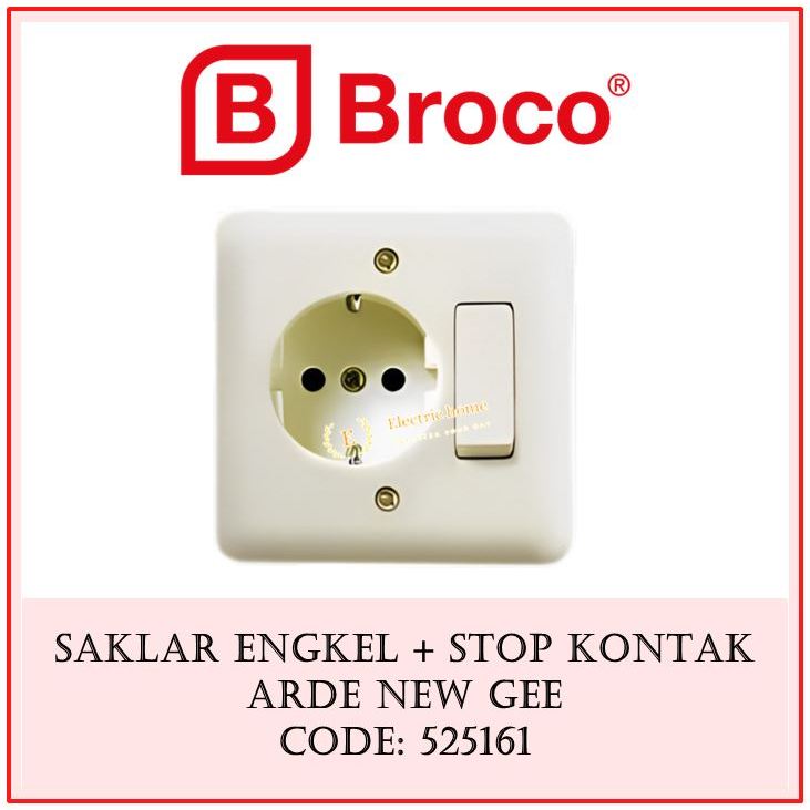 BROCO IB STOP KONTAK ARDE + SAKLAR ENGKEL / BROCO NEW GEE 525161 SAKLAR TUNGGAL + STOP KONTAK ARDE
