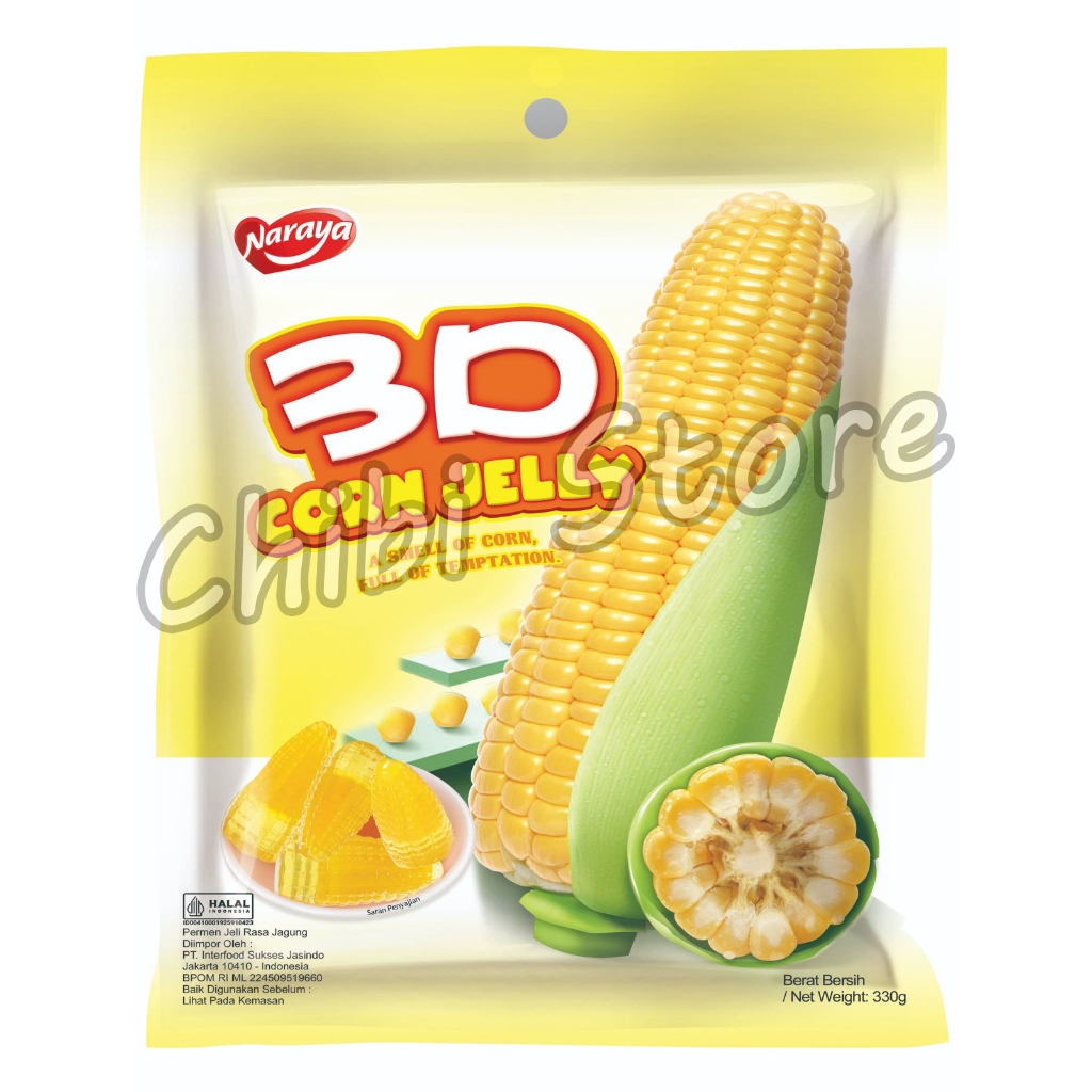 

Naraya 3D Corn Jelly - Permen Jeli Bentuk Jagung - Permen Jeli Rasa Jagung - Corn Jelly Candy 330g