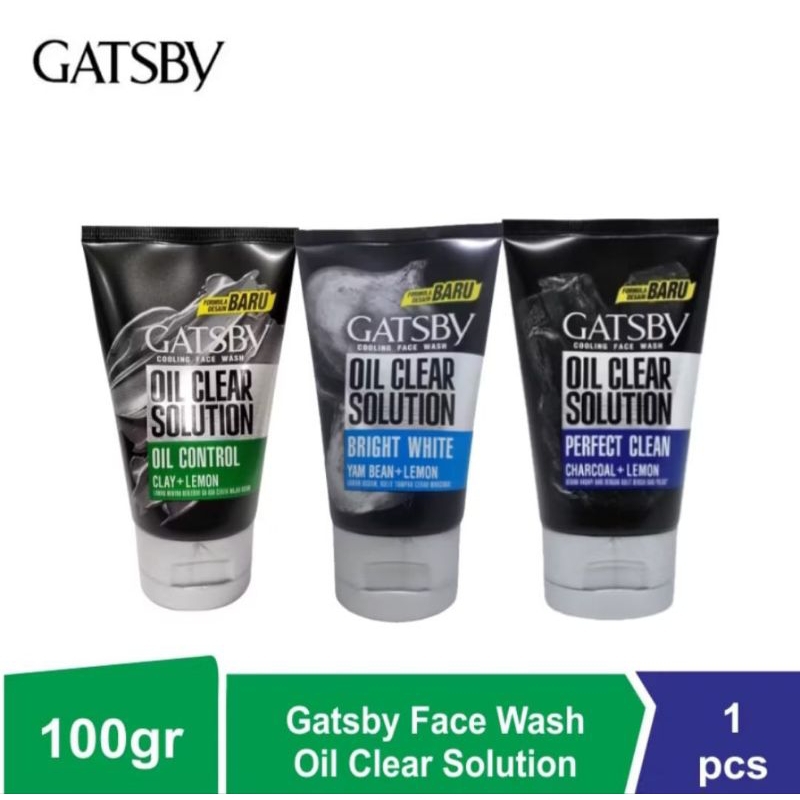Gatsby Face Cooling Wash Oil Clear Solution 100gr - Pembersih Wajah