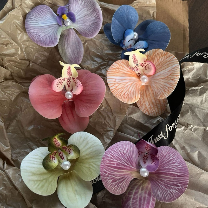 {READY} Jepitan Rambut Anggrek bulan / Jepit Bunga Hairclip / Flower Orchid Korean Style