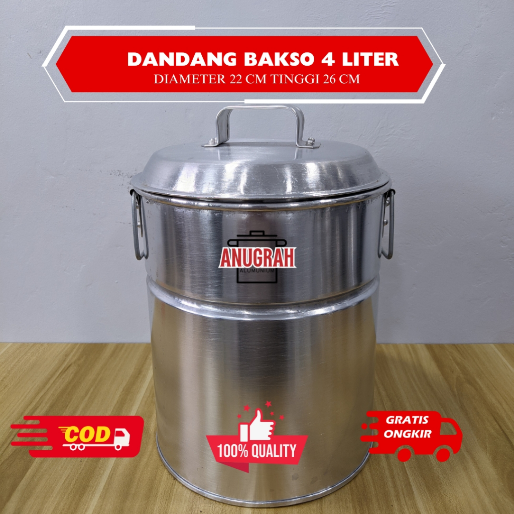 22 Cm ( 4 Liter ) Panci Dandang Bakso Alumunium Tebal Anti Karat Mudah Dibersihkan