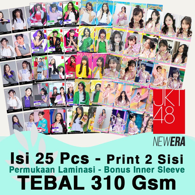 [25 Pcs] Foto JKT48 ada 50 Pilihan Tema Terbaru Cetak 2 Sisi Laminasi Kertas Tebal 310 Gsm Gambar