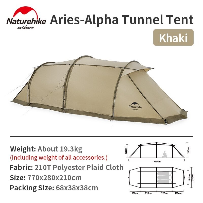 TENDA TUNNEL ARIES A NATUREHIKE NH22YW004 - TENDA 4-6 ORANG