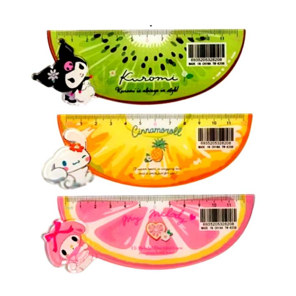 

V2_Fancy Ruler Fruit Motif Sanrio 12cm TW-8208 / Penggaris Potongan Buah Lucu 12 cm Murah