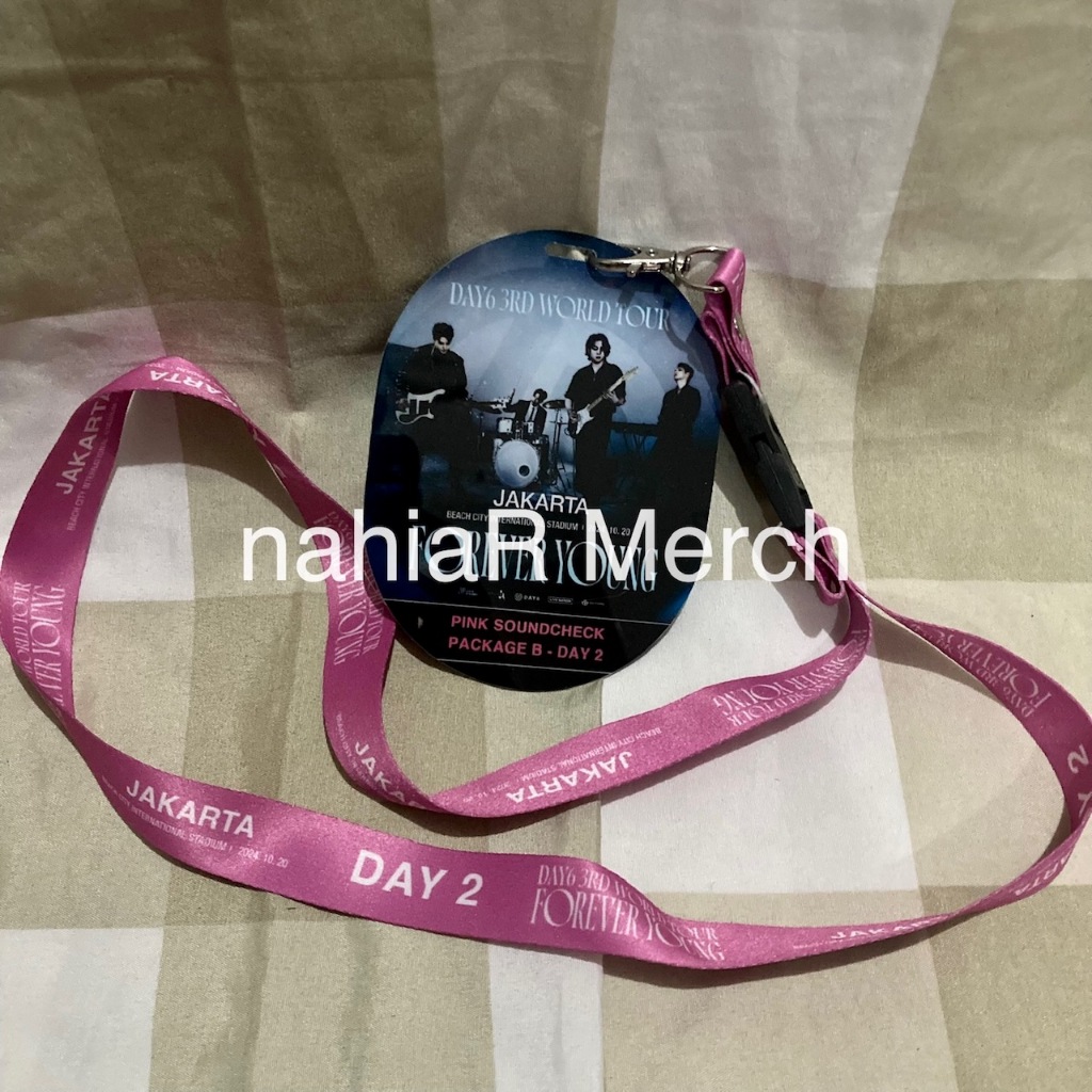 

DAY6 3rd World Tour <Forever Young> in Indonesia Official Jakarta Day 2 Pink Soundcheck B Laminated Pass Lanyard