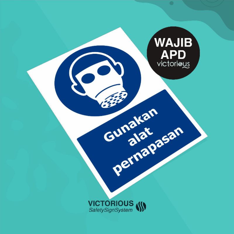 

Sticker Safety K3 Wajib APD Gunakan Alat Pernafasan | Sticker Vinyl Tahan Air