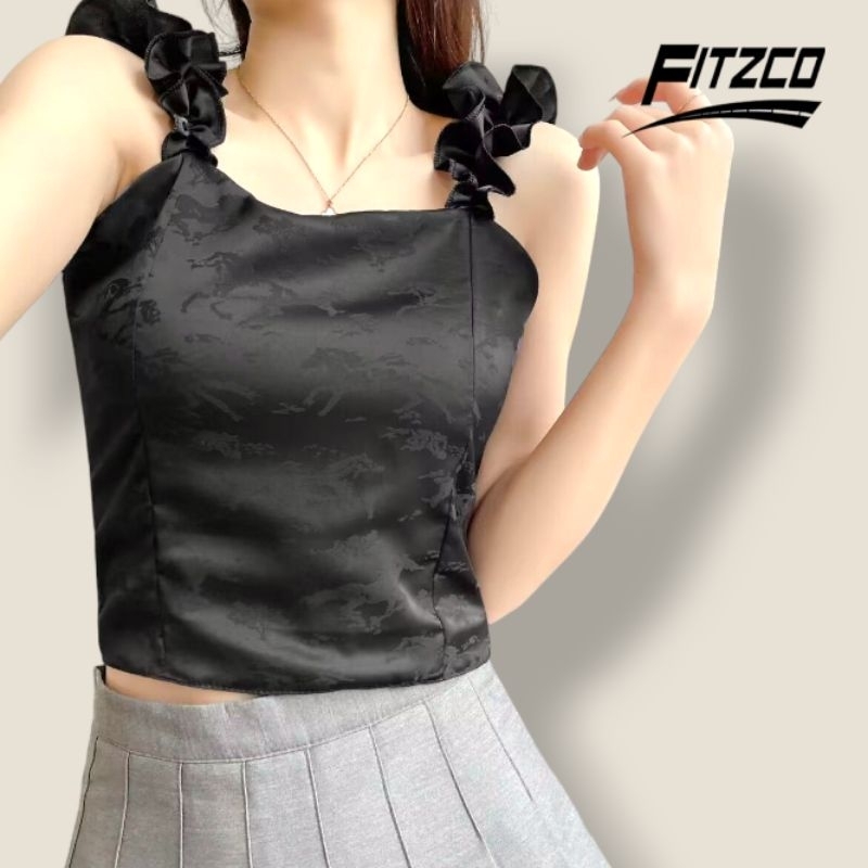 FITZCO 2181# Tanktop Bra SABRINA Satin Motif Abstrak