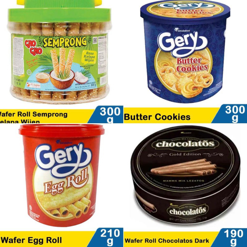 

READY Semprong, Gerry butter cookies, Gerry Egg Roll, Chocolatos