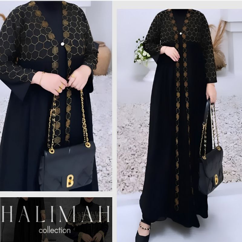 GAMIS ABAYA TURKEY HITAM TERBARU/ ABAYA MEWAH / ABAYA HITAM